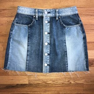 Pacsun light and dark blue jean skirt